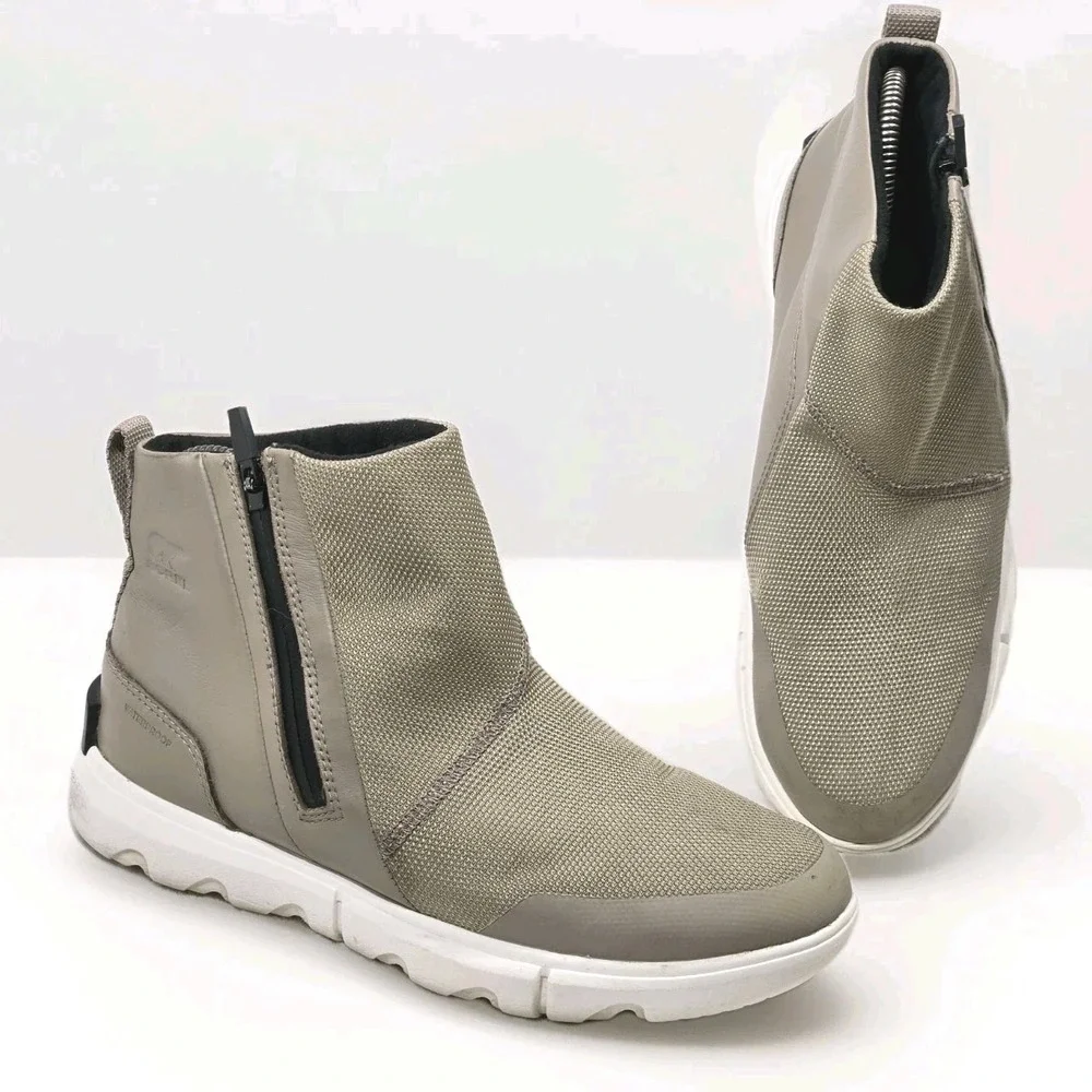 Sorel Explorer II Waterproof Ankle Boots‎ Women's Sz 9 Beige Lightweight Casual